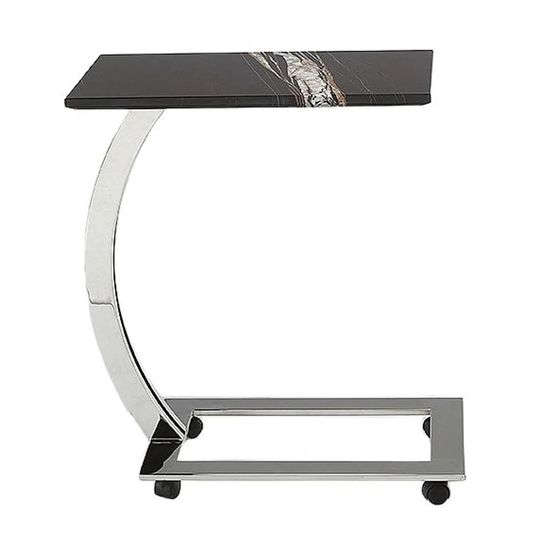 Swan Marble Accent Table with Steel Base - Variation Available